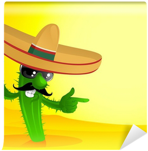 Mexican Cactus Cartoon (400x400), Png Download
