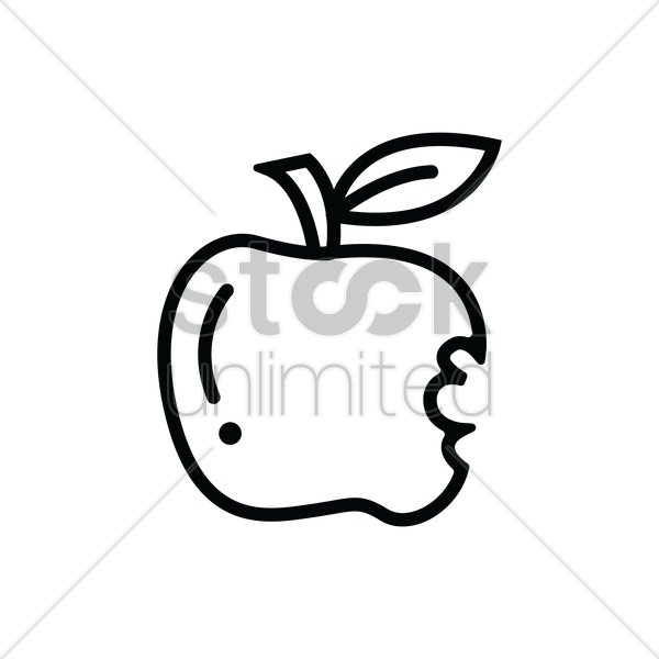 Bitten Apple Drawing At Getdrawings - Clip Art (600x600), Png Download