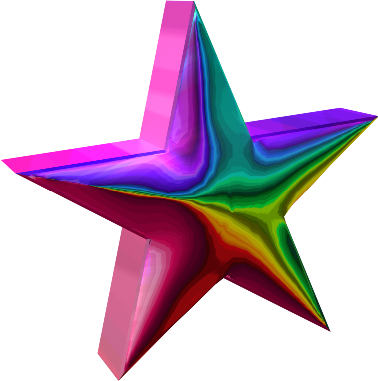 3d Rainbow Star 12 - 3d Star Logo Png (827x852), Png Download
