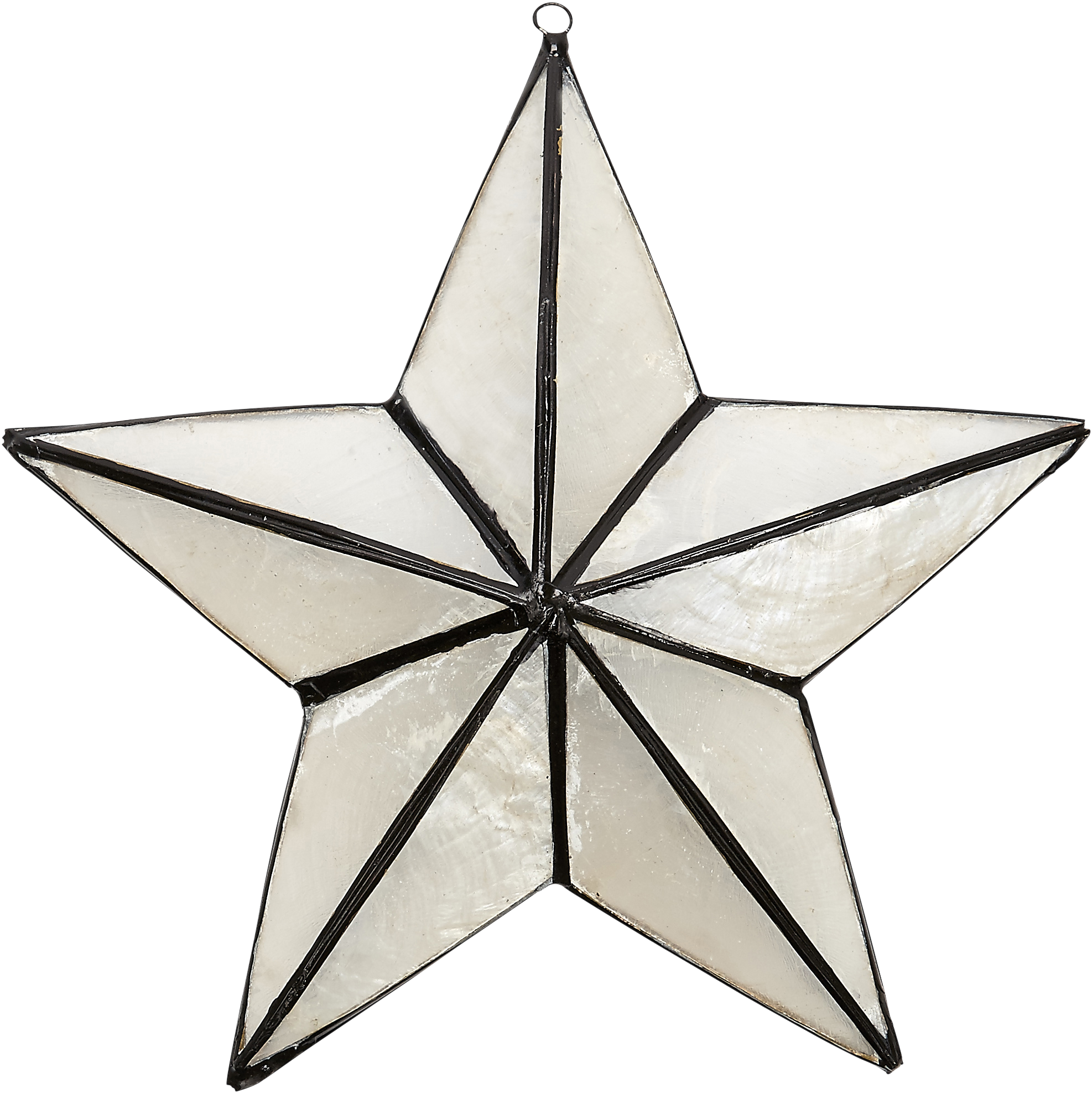 Capiz 3d Star Ornament In White & Black - Capiz 3d Star Ornament In White & Black (2191x2272), Png Download