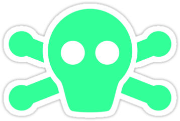 'skull & Cross Bones [retro] By Chillee Wilson' Sticker - Skull And Crossbones Clip Art (375x360), Png Download