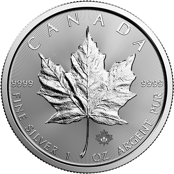 1 Oz Silver Coin - 1 Oz Silver Maple Leaf 2018 (600x600), Png Download