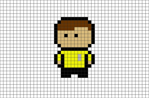 Kirk Star Trek Pixel Art - Minecraft Pixel Art Steve (480x317), Png Download