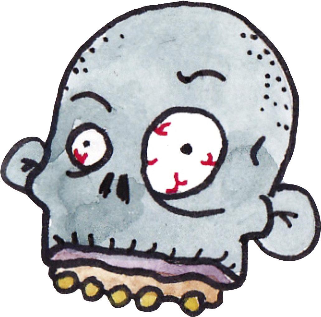 Bue Head - Zombie (1748x1181), Png Download