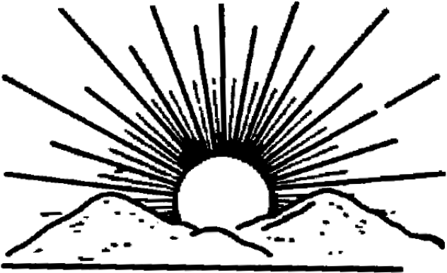 Rising Sun Clipart - Rising Sun Black And White (640x480), Png Download