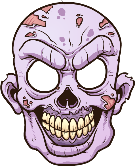 Zombie Head Png - Simple Zombie Face Drawing (618x618), Png Download
