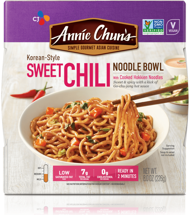 Korean-style Sweet Chili Noodle Bowl - Annie Chun Noodles (980x983), Png Download