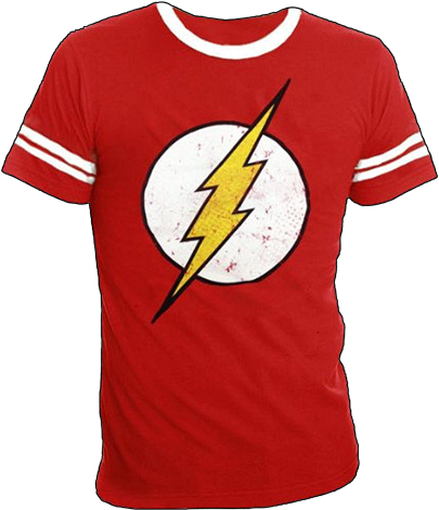 Bestel Hier Sheldon Cooper T-shirt Striped Sleeve Flash - Sheldon Cooper Flash Shirts (500x500), Png Download