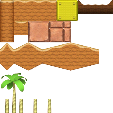 Nsmbw-pa1 Sabaku - New Super Mario Bros Terrain (384x384), Png Download