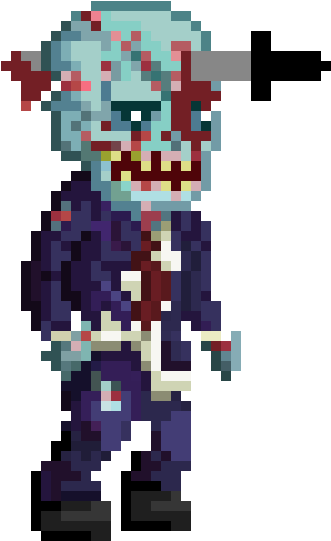 Sword In Head Zombie - Video Game (390x620), Png Download