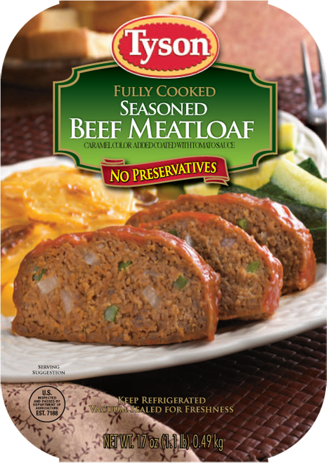 Tyson® Seasoned Beef Meatloaf, Made With The Highest - Tyson Chunk Chicken In Water - 12.5 Oz Can (731x1000), Png Download