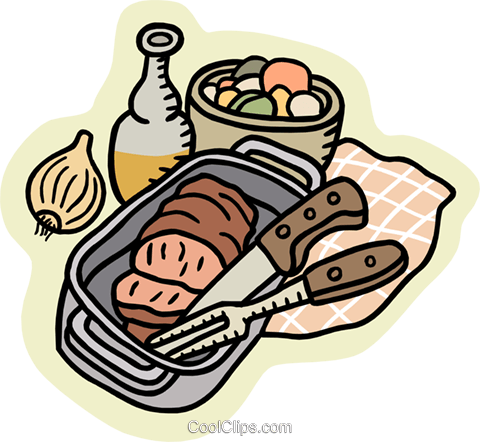 Meatloaf In Pan Royalty Free Vector Clip Art Illustration (480x442), Png Download