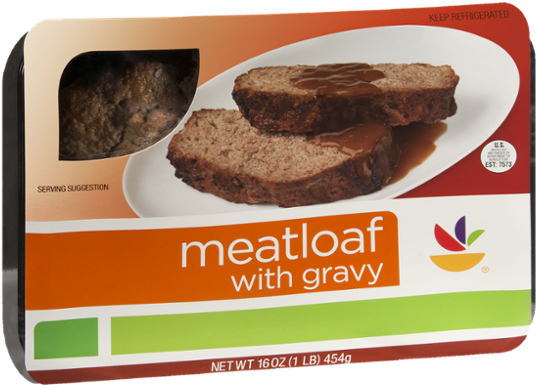 Ahold Meatloaf With Gravy - 16 Oz Tray (600x600), Png Download
