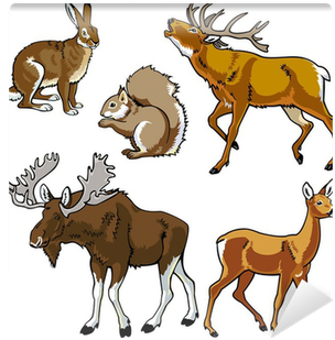 Herbivore Animals In Aforest (400x400), Png Download