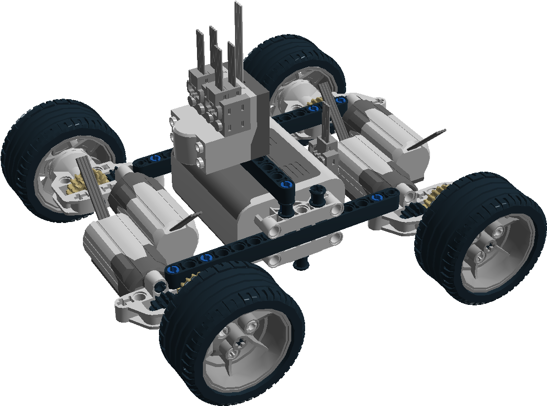 Ultra Light Lego Car - Rc Car Four Motors (1221x1107), Png Download