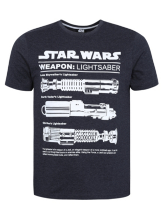 Lightsaber T Shirt Star Wars Official Luke Obi Wan - Star Wars (1024x427), Png Download