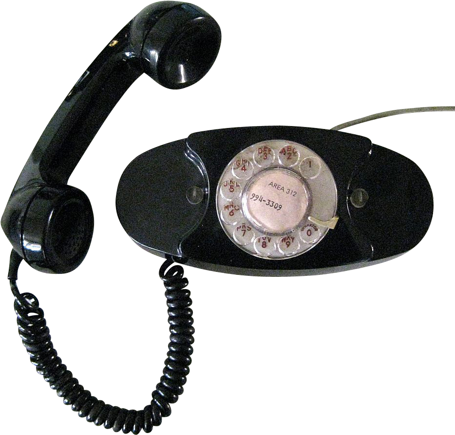 Vintage Princess Phone, Black, Rotary Dial, Authentic - Telephone (933x933), Png Download