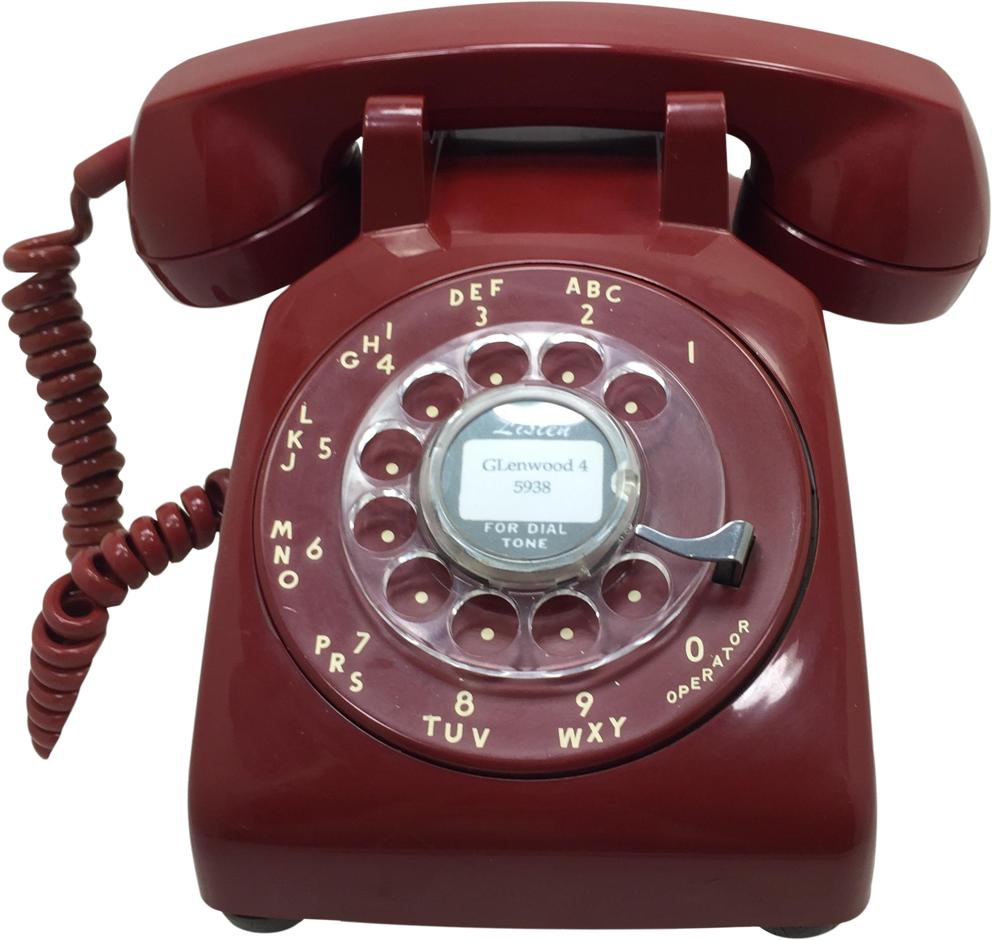 Western Electric Red Rotary Dial Telephone - Telephone (2318x2318), Png Download