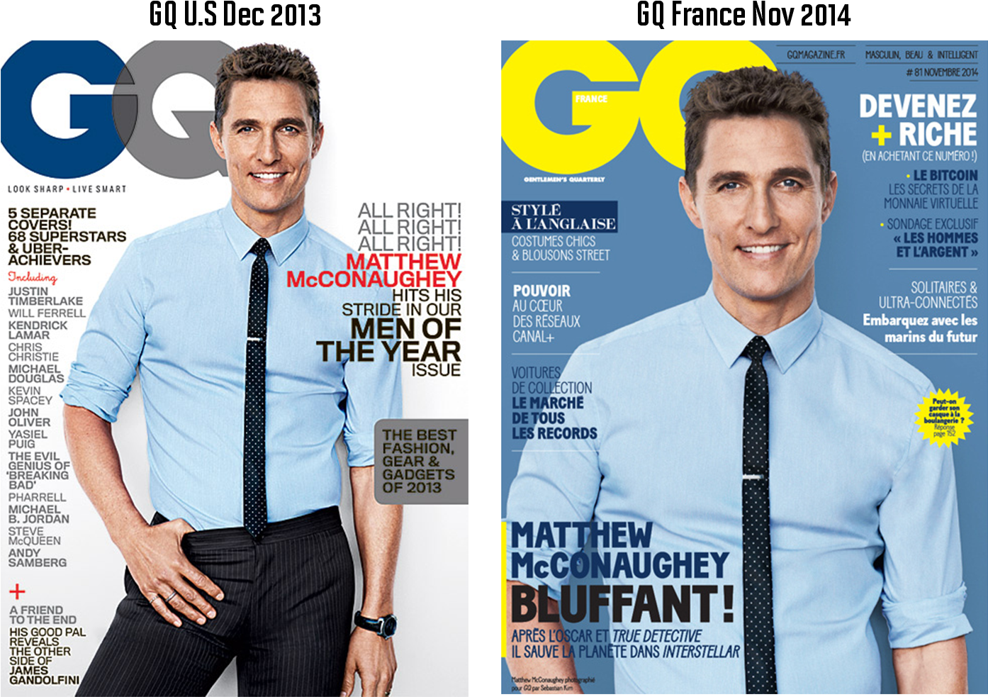 I Love Mcconaughey's Face On This Picture - Gq Magazine (1484x1036), Png Download
