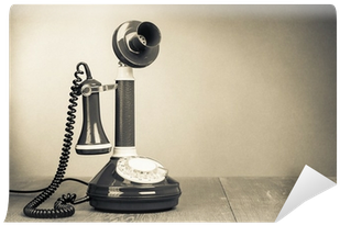 Retro Rotary Telephone On Table For Vintage Background - Telephone (400x400), Png Download
