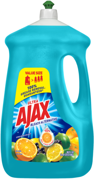 New Ajax Ultra Triple Liquid Bleach Alternative Citrus - Ajax Bleach Alternative Dish Liquid, Citrus Berry Splash, (640x640), Png Download