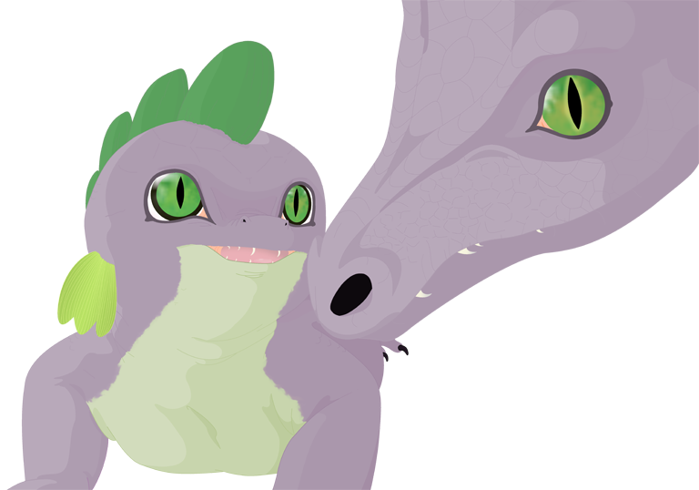 Queencold, Dragon, Dragoness, Mother, Mother And Son, - Cartoon (768x538), Png Download