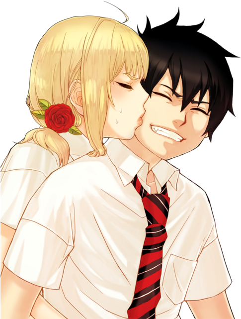 Moriyama Shiemi And Okumura Rin Drawn By Gchi - Shiemi Et Rin (495x700), Png Download