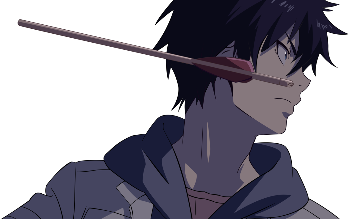 Blue Exorcist Rin Side View (1128x709), Png Download