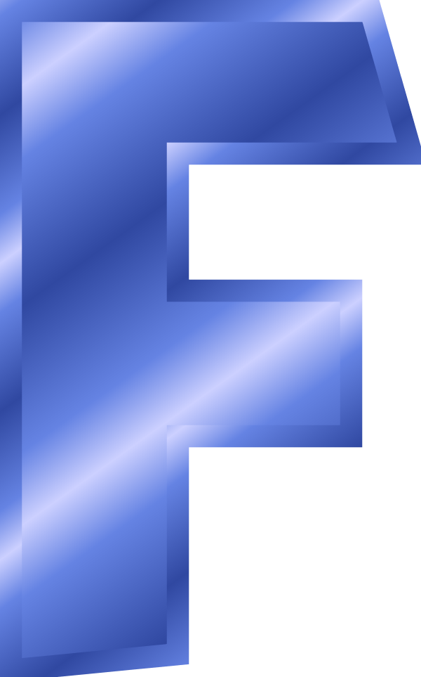 Letter F Png - Blue Letter F Clipart (600x963), Png Download