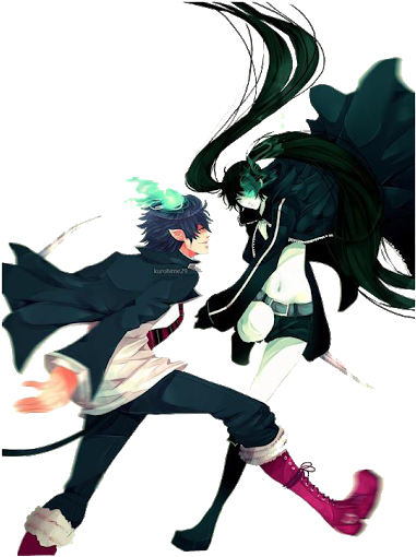 A Présent Quelques Images Animées - Ao No Exorcist Black Shooter (388x677), Png Download