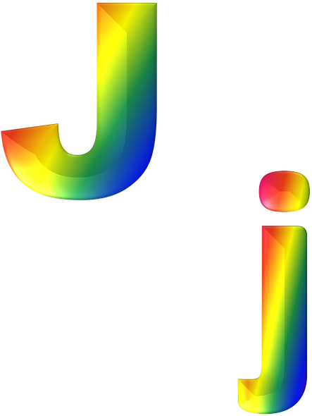Letter J Download Transparent Png Image - Rainbow Letter J (571x720), Png Download