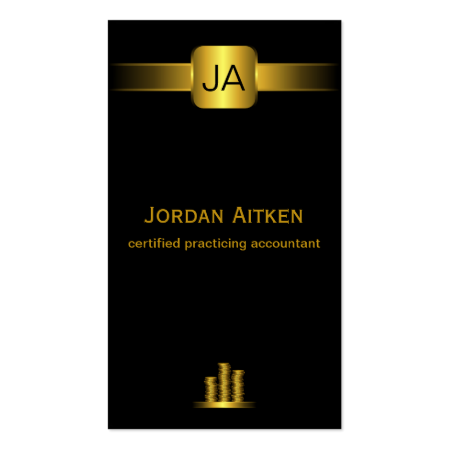 Black And Gold Coins Cpa Accountant Business Cards - Business Card (450x450), Png Download