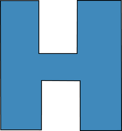 Download File - Letter H Clipart Blue (513x550), Png Download