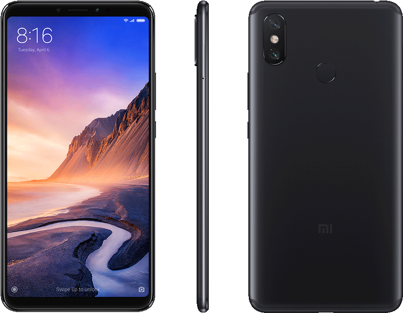 Dimensions - Xiaomi Mi Max 3 Black (854x679), Png Download