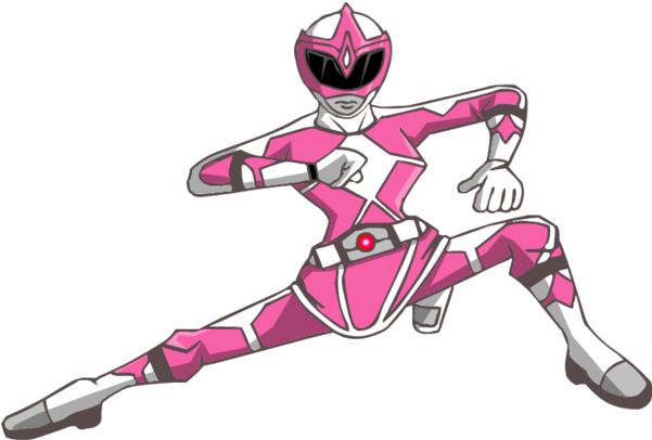 Blur Clipart Power Ranger 5 Source - Pink Power Ranger Png (600x418), Png Download