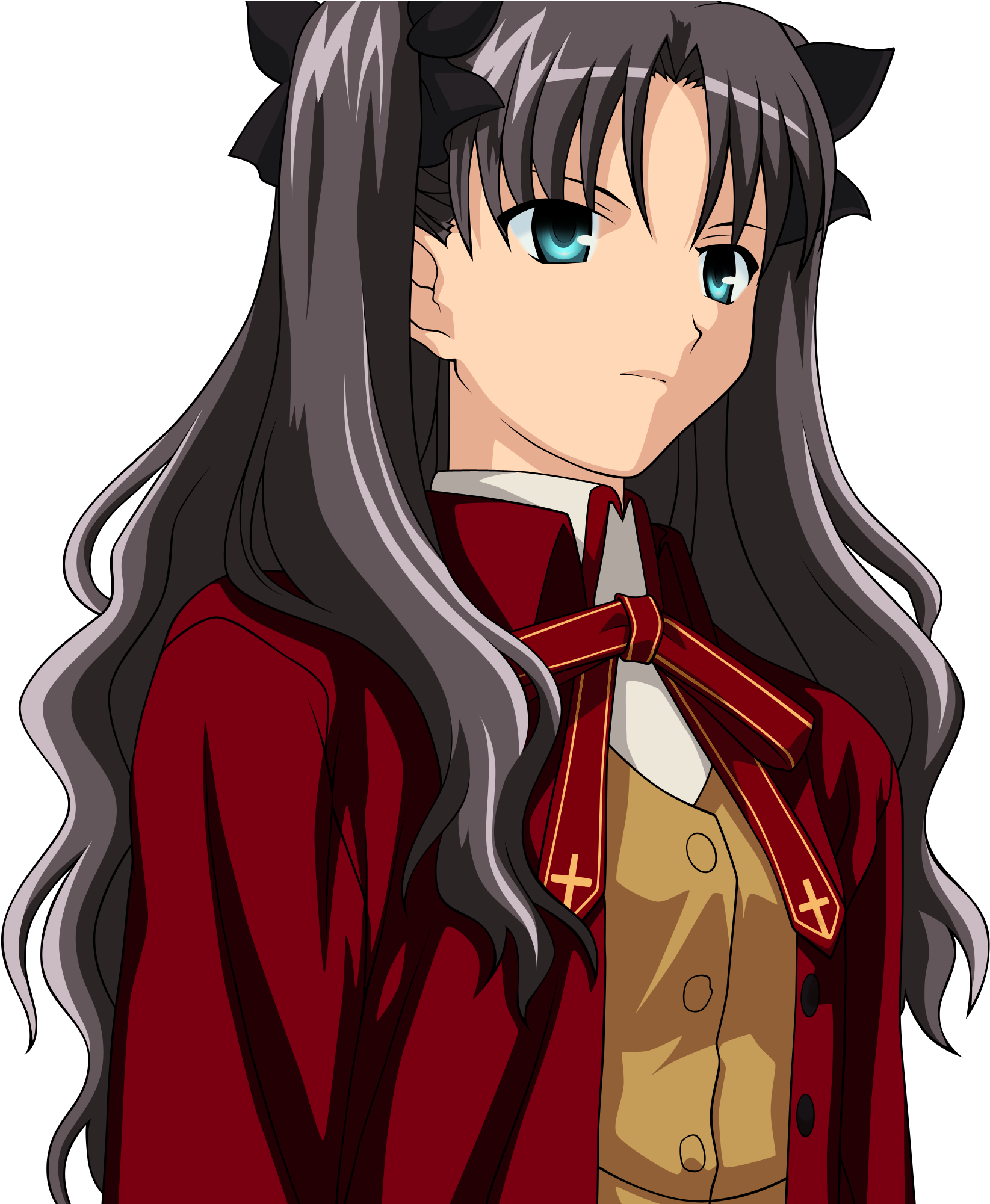 Rin Tohsaka From Fate/stay Night - Fate Stay Night Black Hair (1685x2000), Png Download