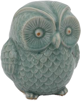 A Ceramic Owl - Novica Sweet Blue Owl Celadon Ceramic Figurine (400x400), Png Download