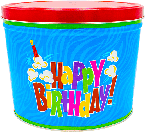 Happy Birthday Popcorn Tin - Candyland (500x500), Png Download