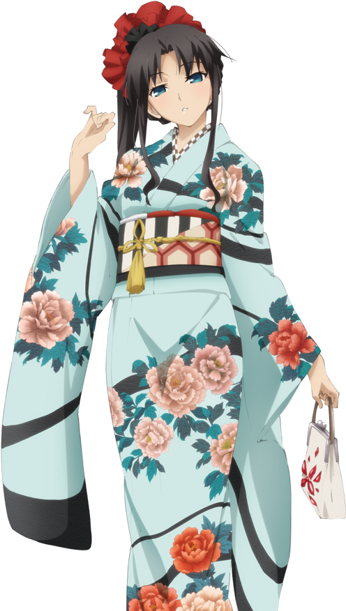Type Moon Tohsaka Rin Aniplex Ufotable Fate/stay Night - Tohsaka Rin Kimono Figure (1030x900), Png Download