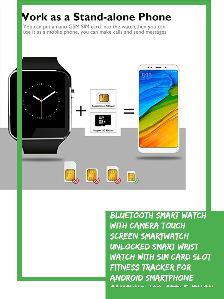Bluetooth Smart Watch With Camera Touch Screen Smartwatch - Smartwatch (735x1100), Png Download