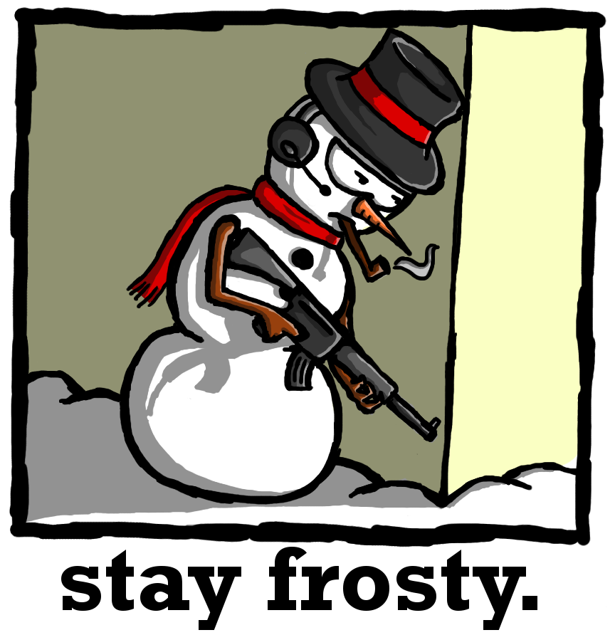 Brigaders Going Hard Today, Gents - Stay Frosty Final Square Sticker 3" X 3" (900x900), Png Download