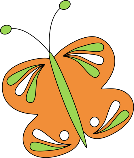 Orange Butterfly - Mycutegraphics Butterfly (465x550), Png Download