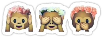 See No Evil Monkey Emoji Monkey See No Evil Hipster - 🙈 🙉 🙊 Emoji (375x360), Png Download