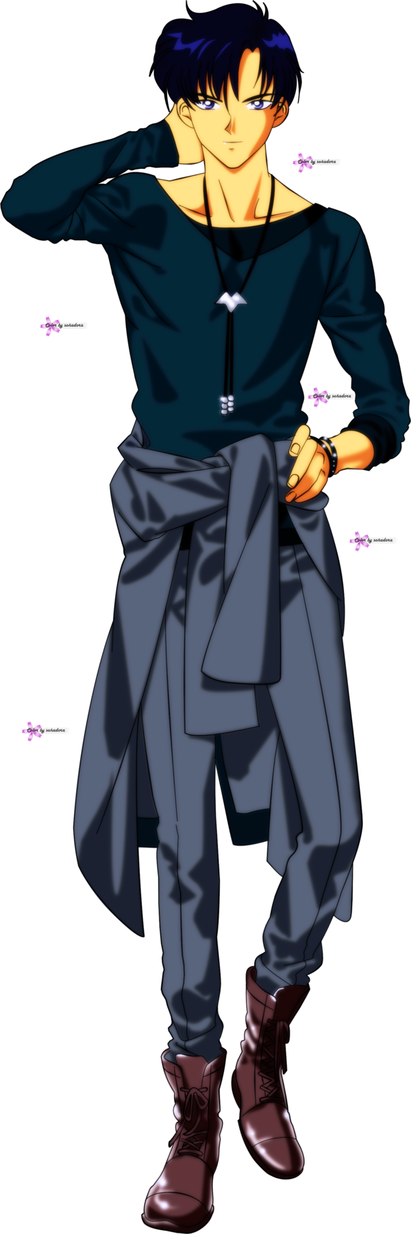 Color By Karenpa On Deviantart - Sailor Moon And Darian (600x1798), Png Download