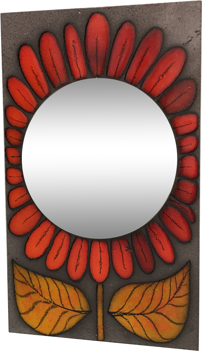 Mirror Glazed Flower Vintage On Lava 30x50cm - Picture Frame (1457x1457), Png Download