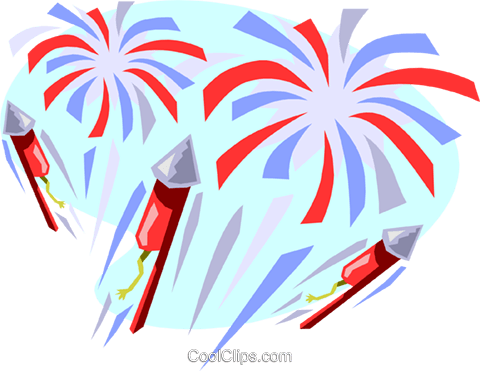 Fireworks Display Royalty Free Vector Clip Art Illustration - Fireworks Clip Art (480x371), Png Download