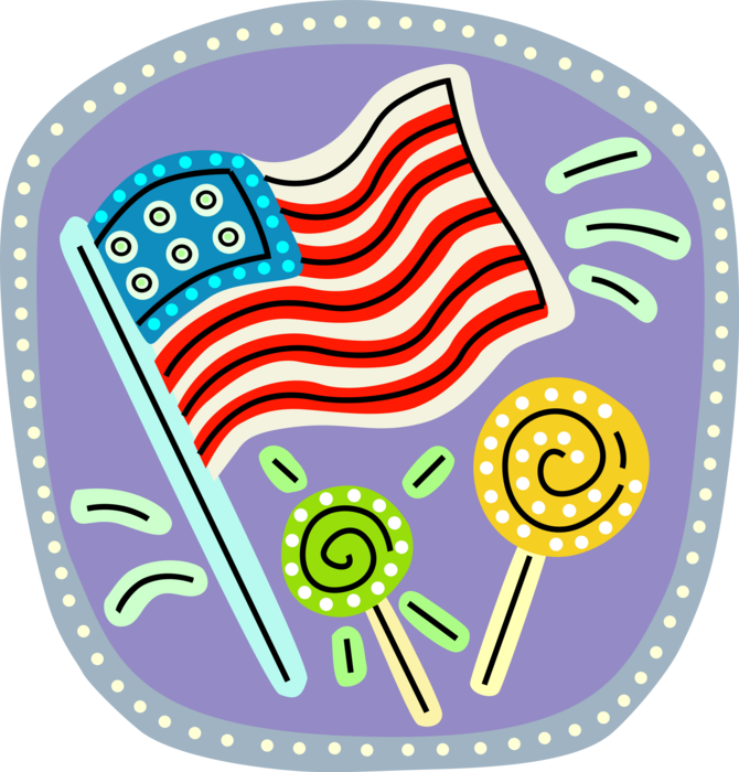 Vector Illustration Of American Independence Day 4th - State Flower (670x700), Png Download