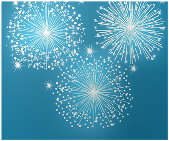 Vector Abstract Background With Fireworks Poster • - Fireworks (400x400), Png Download