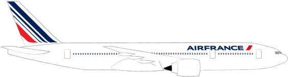 Image Description - Air France 777 300 Png (588x279), Png Download