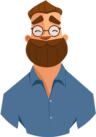 Cartoon Man With Beard Png (400x456), Png Download